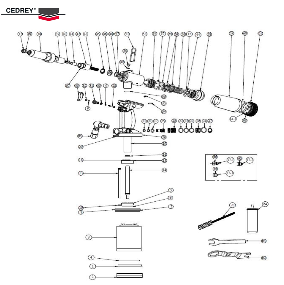Riveteuse Pour Rivets Alu 2,4 à 4,8 Mm - Facile à Utiliser, Livrée Avec 4 Embouts