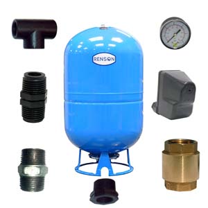 KIT RESERVOIR VERTICAL 60L POUR POMPE FORAGE 1''1/4