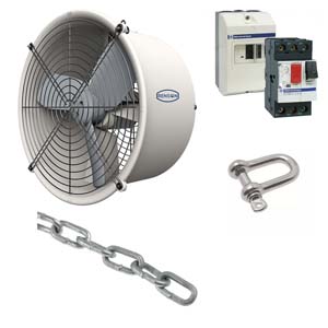 KIT VENTILATEUR TRIPHASÉ POUR SALLE DE TRAITE