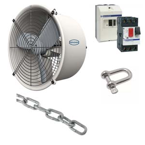 KIT VENTILATEUR MONOPHASÉ POUR SALLE DE TRAITE