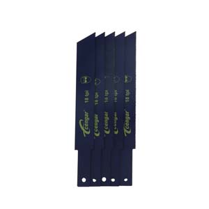 JEU DE 5 LAMES BLEUES 254x19MM - 18 TPI BI-METAL