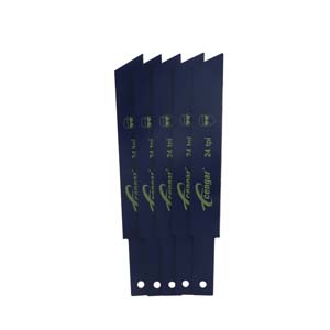 JEU DE 5 LAMES BLEUES 254x19MM - 24 TPI BI-METAL