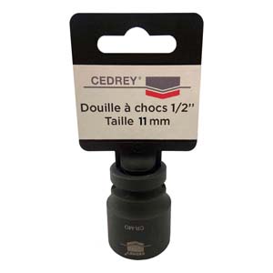 DOUILLE CHOCS CARRE 1/2'' 11MM LONGUE L.78MM